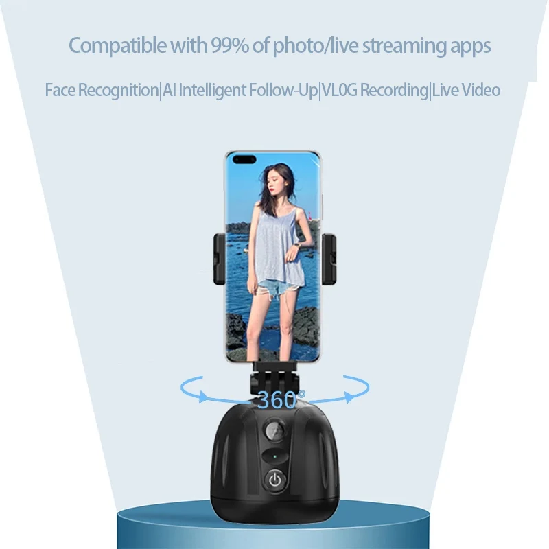 Yunteng T5 intelligent follow head 360 degree rotation face recognition automatic tracking anti-shake stabiliser (no APP)