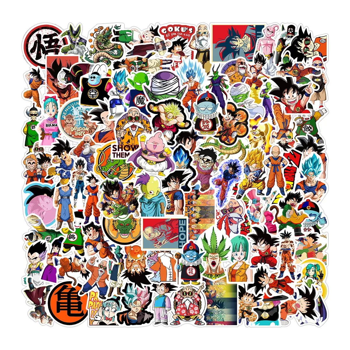 

100PCS DRAGON BALL cartoon personality mobile phone luggage notebook waterproof decorative stickers