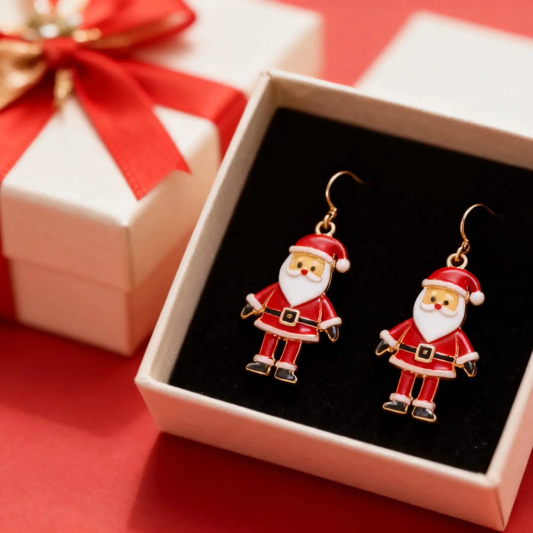 

Exquisite Santa Claus Pearl Dripping Earrings for Women Fashion Rhinestone Letter Snowflake Bow Tree Earrings Jewelry Gifts