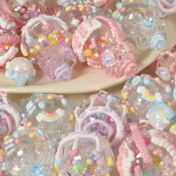 1/5Pcs Bulk Acrylic Hand Painted Hot-air Balloon Loose Charms DIY Random Korean Styles Sweet Mobile Phone Chains Finding Jewelry