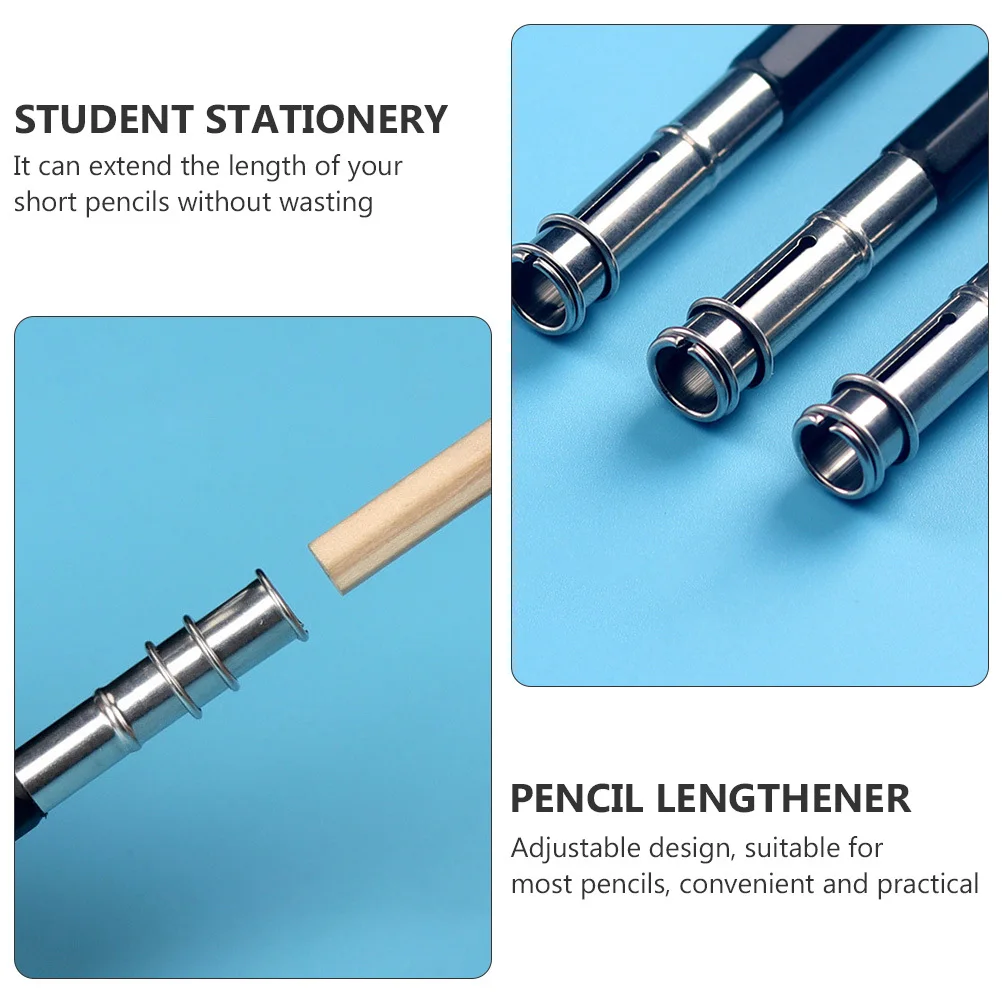 10Pcs Bleistift Extender Edelstahl Metall Extender Doppelseitige Halter Student Schreibwaren Büro Liefert Schule Kunst