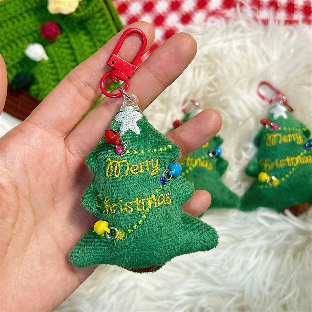 Plush Christmas Tree Pendant Cute Little Bell Christmas Gift Girlfriend Bag Hanging Decoration Student Backpack Accessories