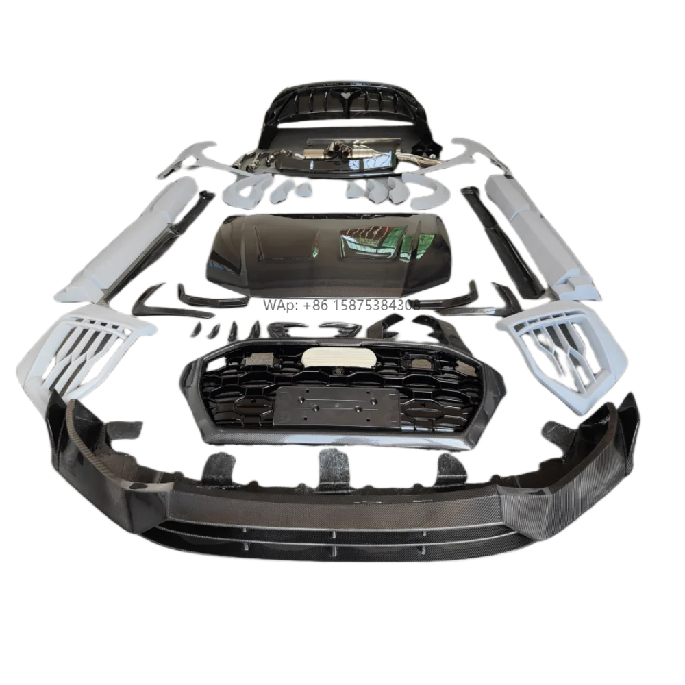 Suitable for Q8 Plus, RS Q8 carbon fiber front and rear bumpers, side skirts, engine hood, mudguards, M-shaped body kit