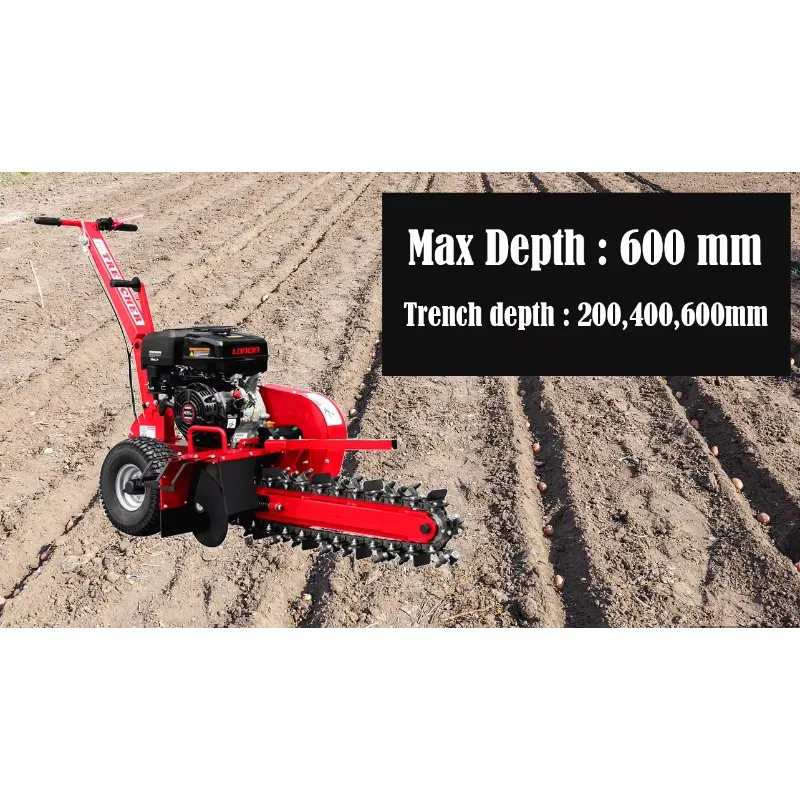 TR15 Maxpower Petrol Engine Walk Behind Self Propelled Diesel Mini Chain Trencher Machine