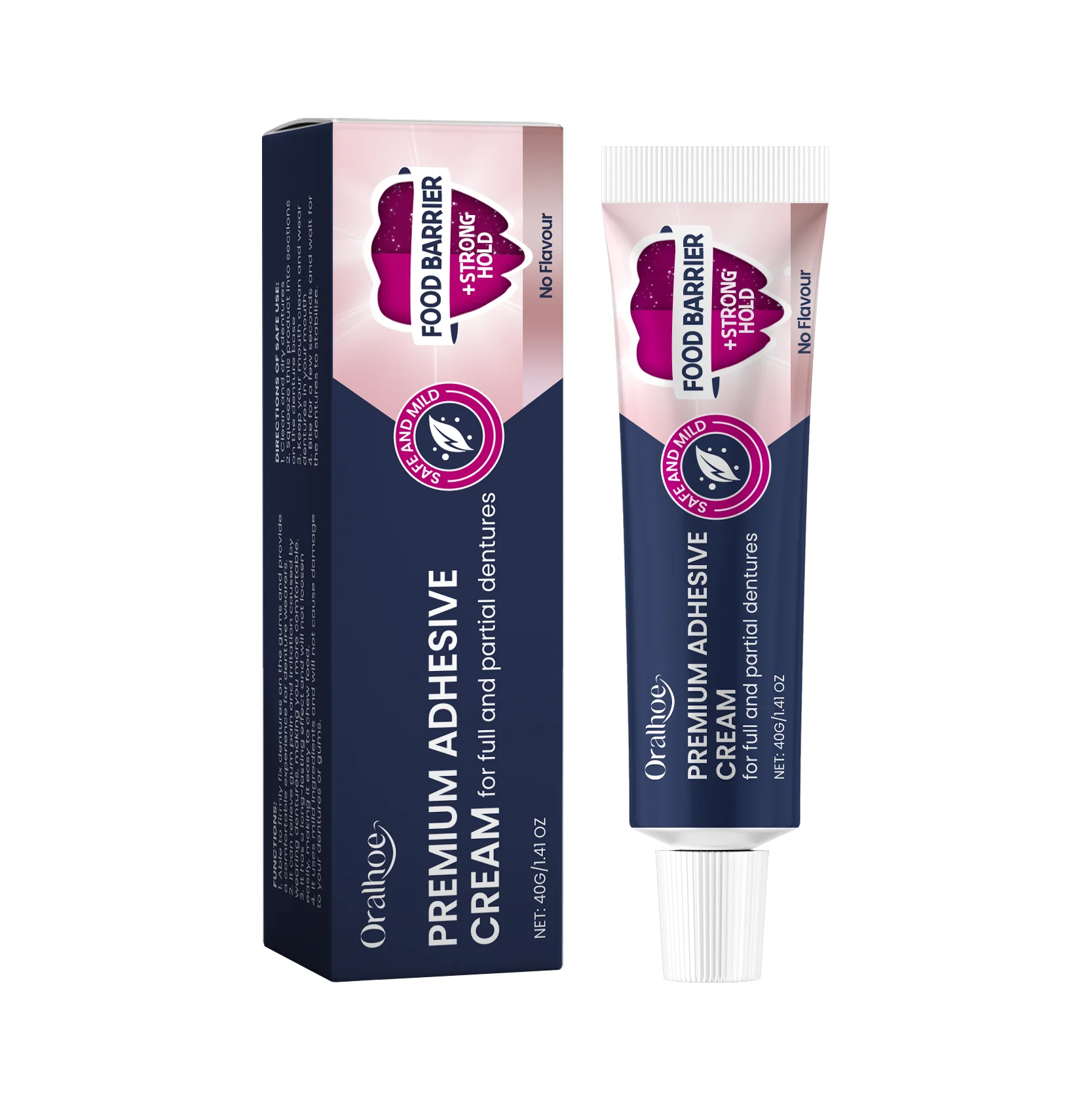 Denture Adhesive Fixative Cream Non-Irritation Relieve Gum Pain Long Lasting Secure Improve Comfort Hold Dental Dentures Glue