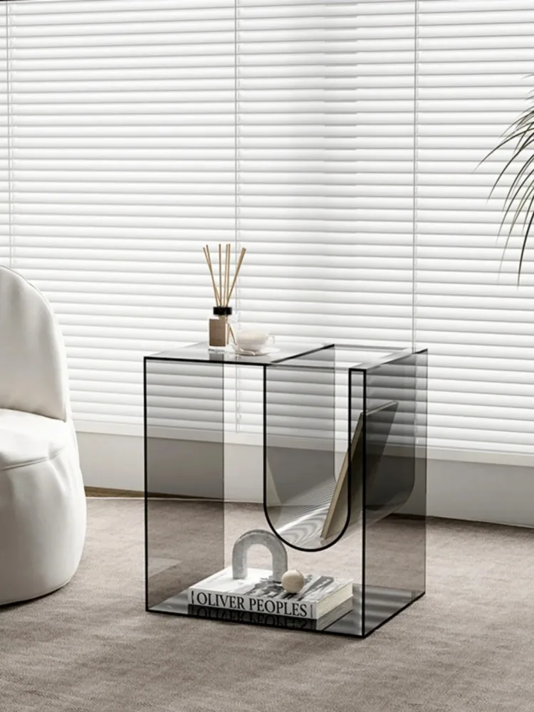 Home Furniture Luxury Acrylic Coffee Table Living Room Cabinet Bookshelf Window Tables Bedroom Bedside Corner Table Storage Rack