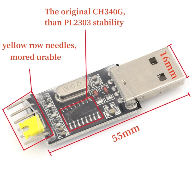 Moduł Javino CH340 Aktualizacja USB do TTL CH340G pobierz małą płytkę szczoteczki drucianej Płytka mikrokontrolera STC USB do porodu — zdjęcie 6