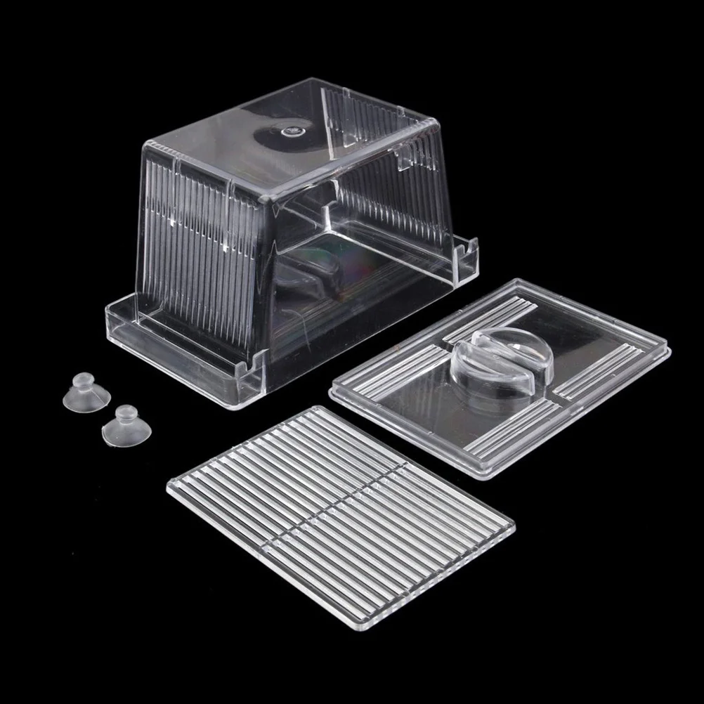 

Fish Breeding Box 12.6X7X7Cm Transparent Acrylic Self-Floating Aquarium Hatchery For Betta Guppy Spawning Isolation Tank
