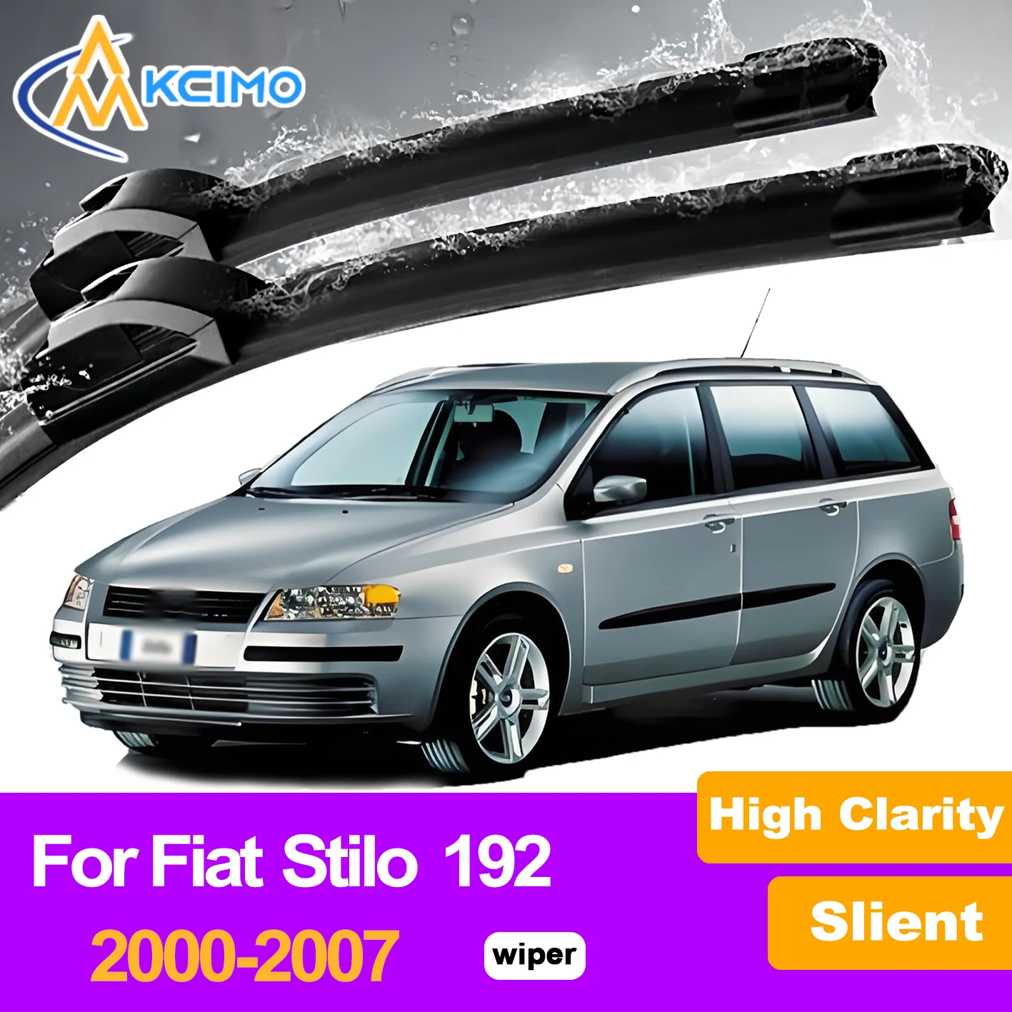 

2pcs Set of Windscreen Window Wiper Replacement Car Accessories, Front Windshield Wiper Blades for Fiat Stilo 2000-2007