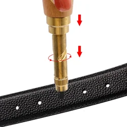 Hole Punch Screw Removable Book Drill Auto With 6 Size Tip 1.5-4mm Automatic Belts Screw Punch Leather Tools