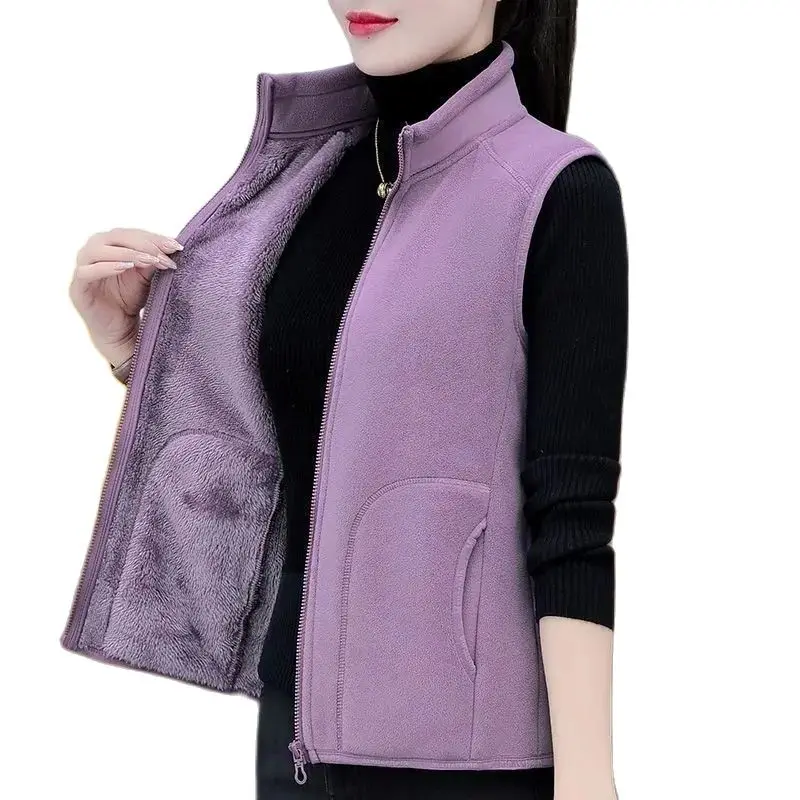 Autumn Winter Women's Double-Sided Vest Coat New Sleeveless Short Jacket Women Warm Basic Coat Female Waistcoat Tops Clothing