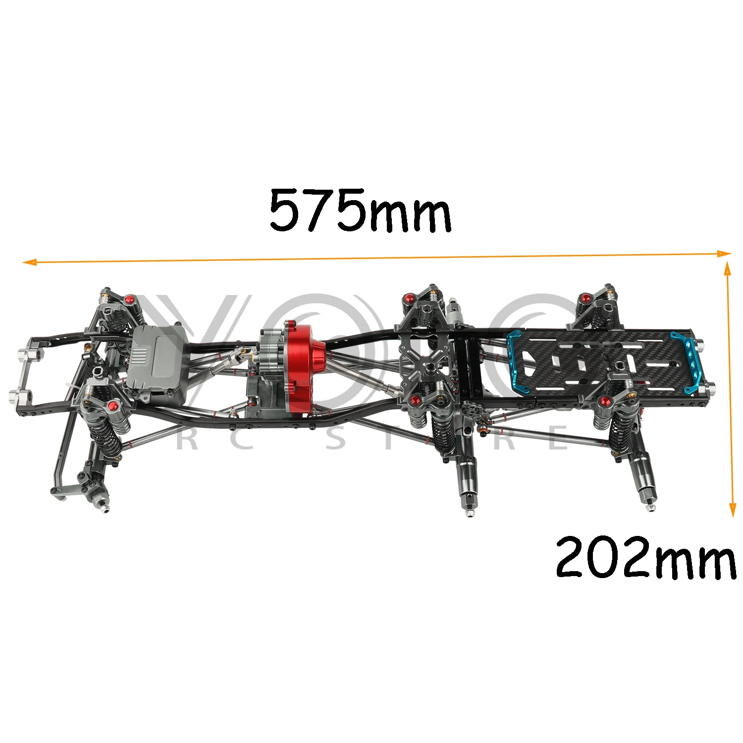 Aluminum Alloy Metal SCX10 6x6 RC Car Chassis Frame with Axles Gearbox for Axial SCX10 1/10 RC Crawler Car Upgraded Parts