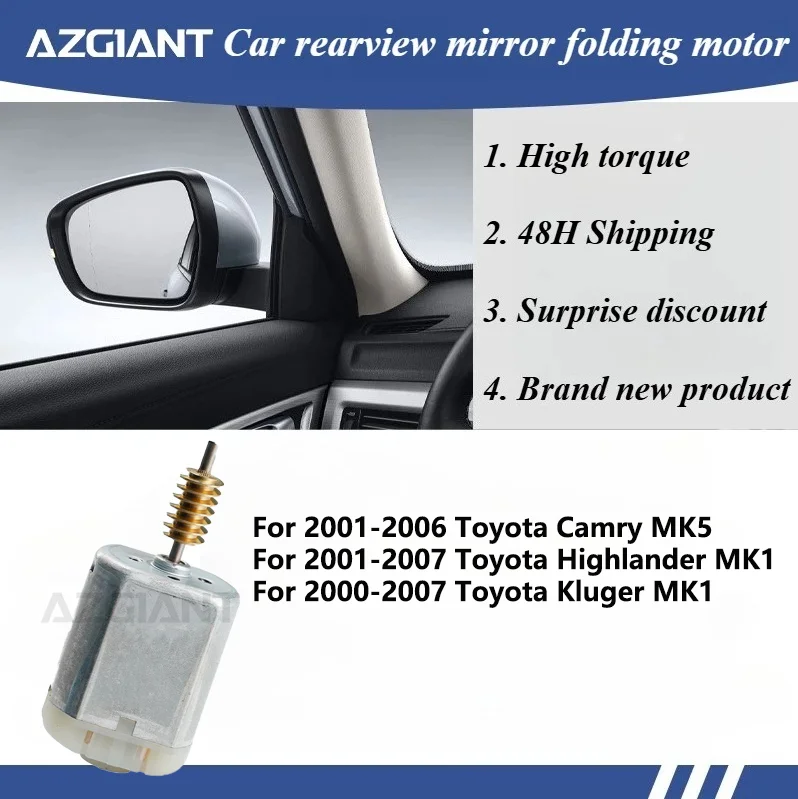 AZGIANT  Car rear view mirror Engine module inner 12V motor For Toyota Camry MK5/Highlander MK1/Kluger MK1 Vehicle Security