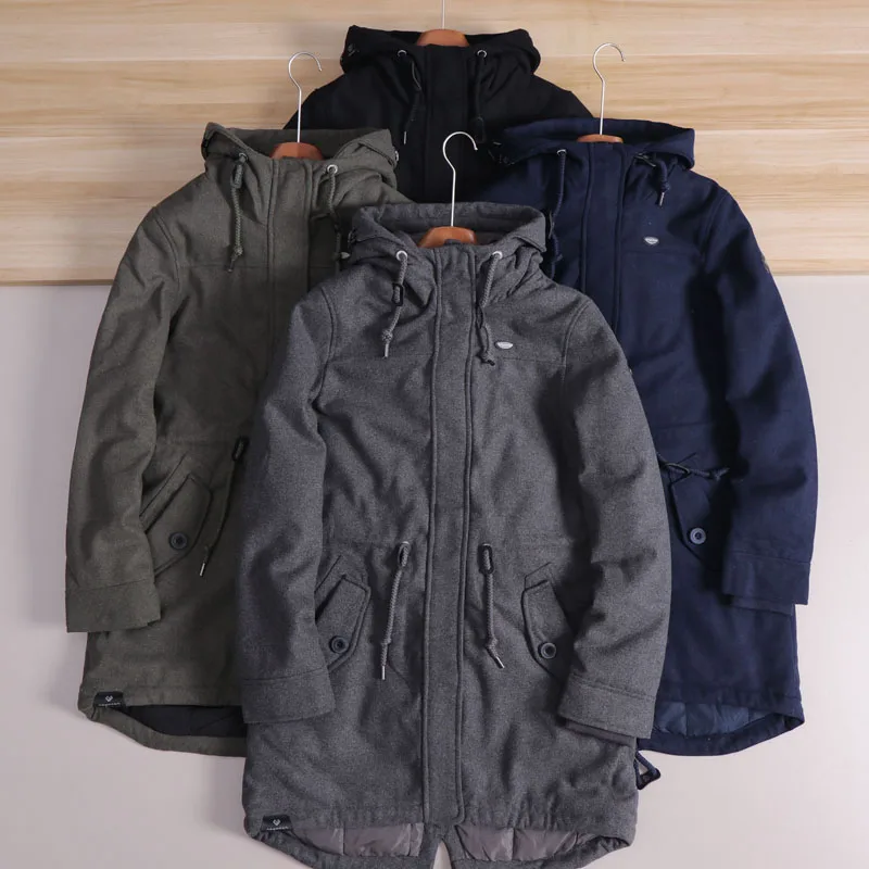 

Чешское элитное мужское повседневное шерстяное хлопковое пальто с капюшоном средней длины Faion Urban Sle Long Sve Color, зимнее пальто