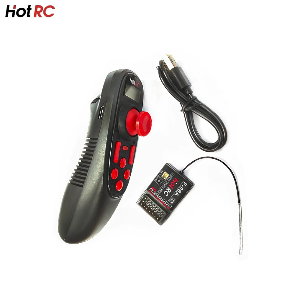 HOTRC DS600  CH 2.4GHz FHSS Radio System Transmitter Six Channel Fixed Speed One Hand Remote Control For Done/Ship Toys Model