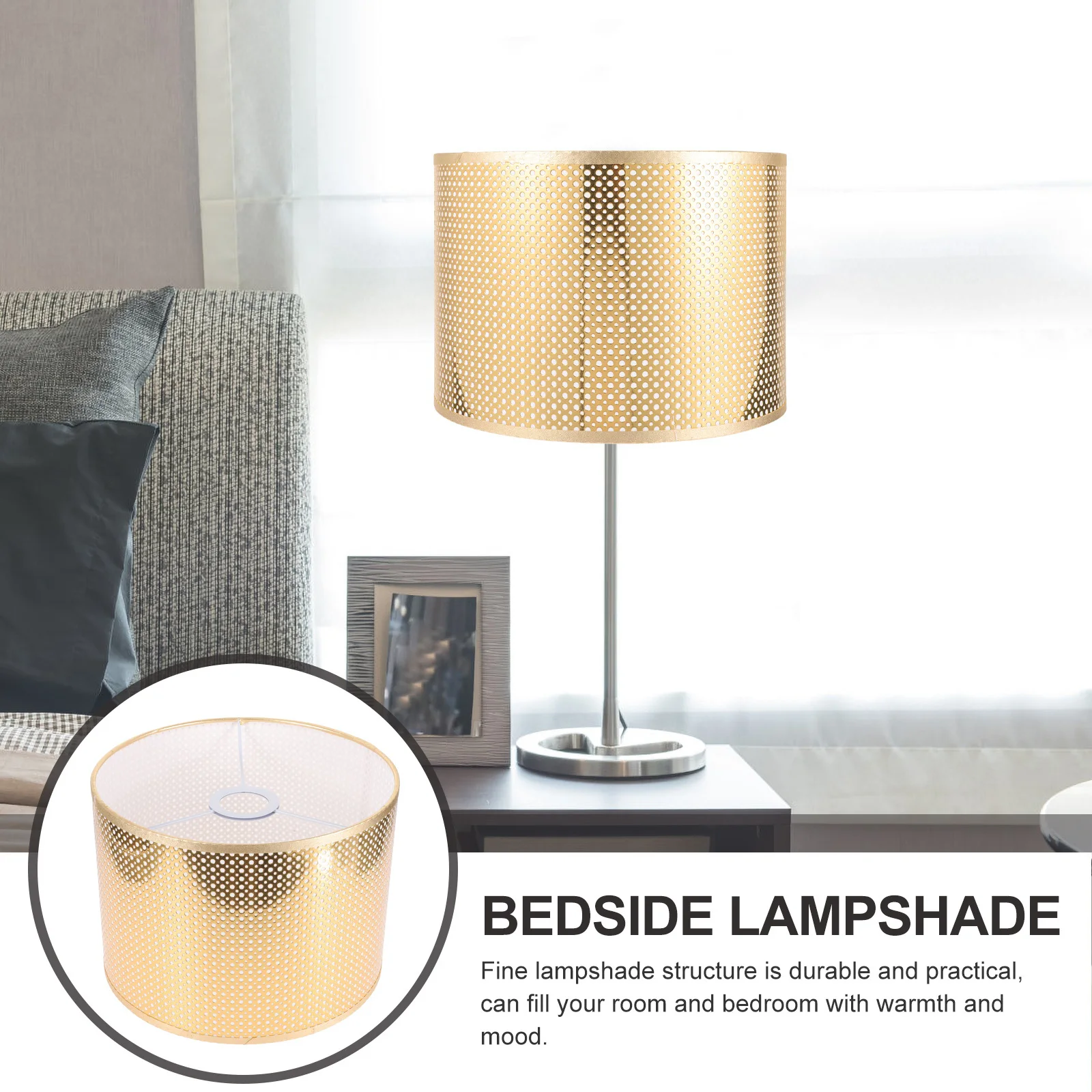 

Cloth Lamp Shade Modern Simple Structure Easy Install Decorative Lampshade for E27 Table Lamp Bedside Living Room Study
