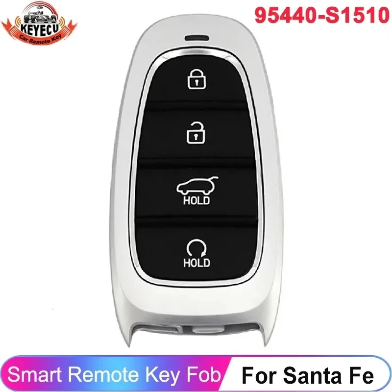 

KEYECU 95440-S1510 для Hyundai Santa Fe 2021 2022 FCC ID: Φ Smart 433MHz ID47 чип 4 кнопки Автомобильный ключ дистанционный брелок