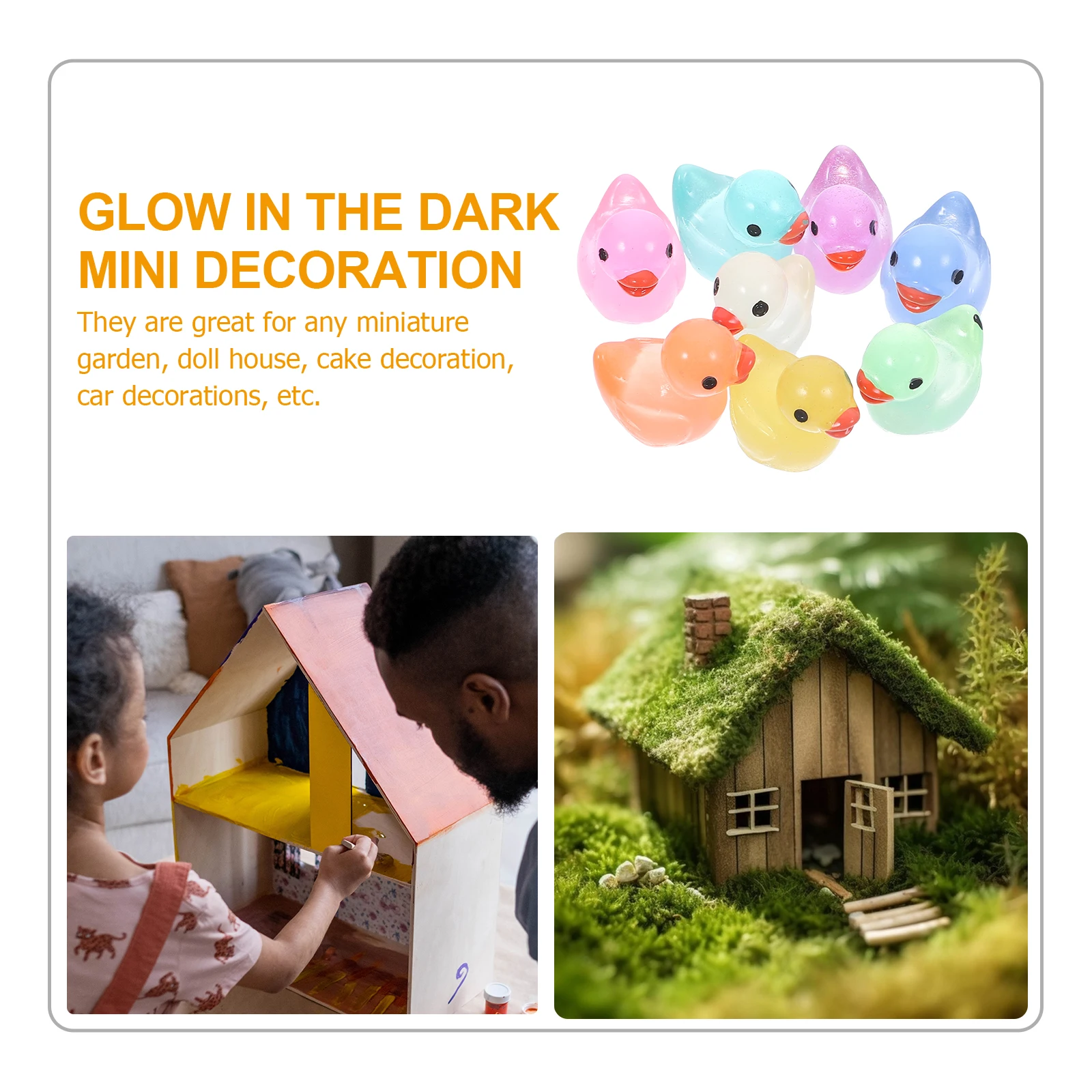 

50 Pcs In The Dark Mini Decoration the Figurines Resin Mini Decoration Yard nament House Accessories