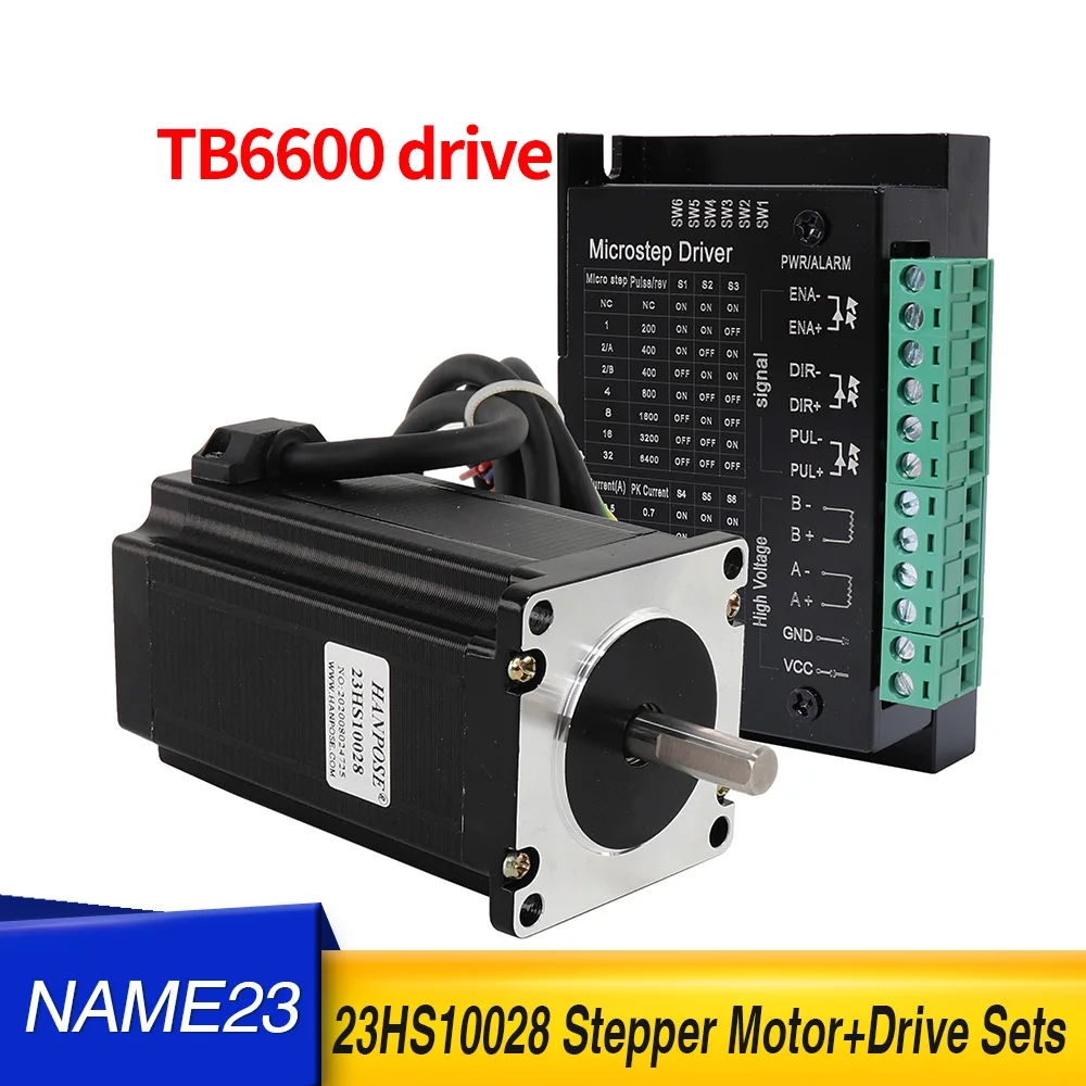 

Nema 23 Stepper Motor 23HS10028 4-lead 57x100mm CNC motor 2.8A 260N.cm with nema17 TB6600 driver for 3D Printer Robot