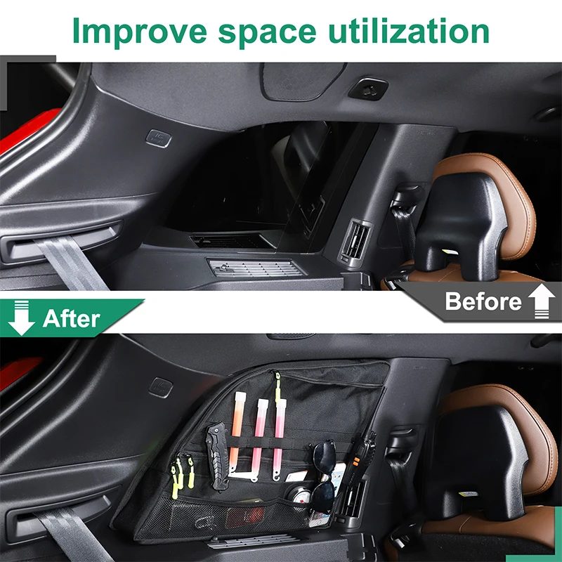 

Car Trunk Side Storage Bag Tools Organizer For Volvo XC90 2015-2024 Multi-Pocket Interior Accessories