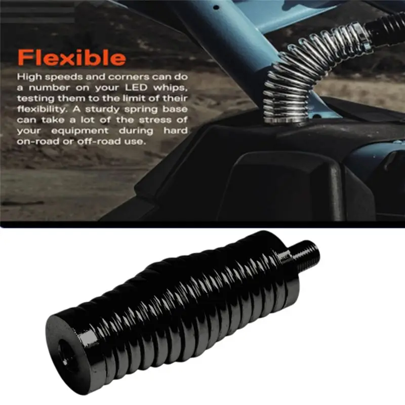A95E-Antenna Spring Mount Flag Light Spring 1/2 Inch Spring Mount CB Antenna Spring Base For Trucks Car RZR UTV ATV Can Am