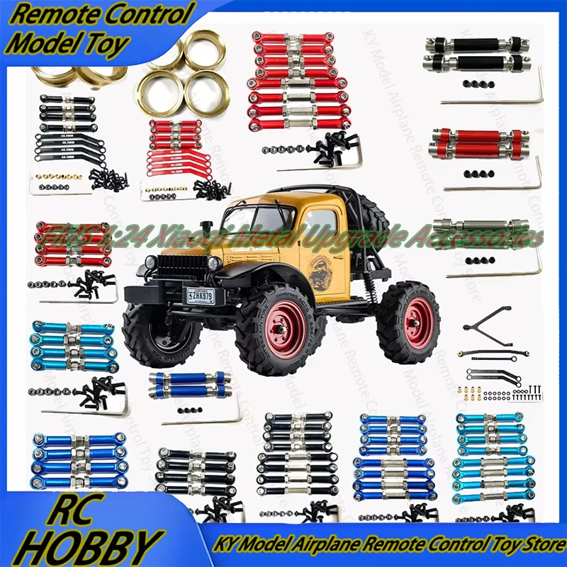 Fms 1:24 Xiaoqi Metal Upgrade Accessories Transmission Shaft Tire Counterweight Adjustable Pull Rod Set Front Axle Tie Rod