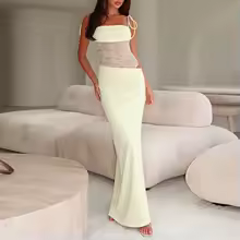 Fashion Elegant Holidays Summer Splicing Long Dress Sexy Backless Dresses for Women New 2025 Lace Slimming Hollow Out Maxi Dress - AliExpress 