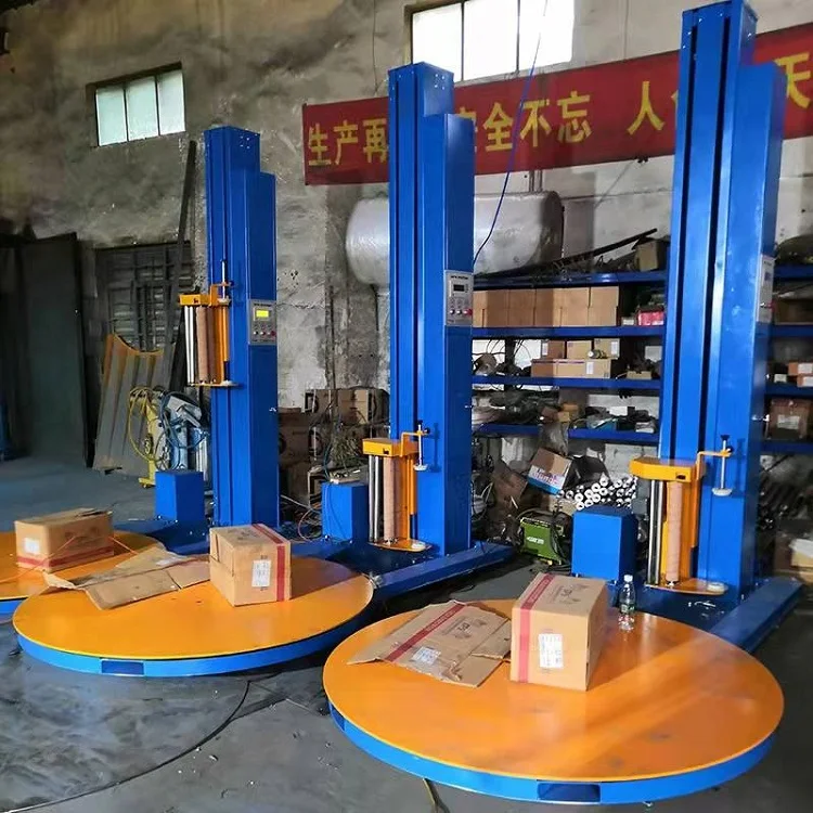 Pallet Wrapping Machine with Top Plate Pressure Automatic Turntable Stretch Wrap Film Pallet Wrapper