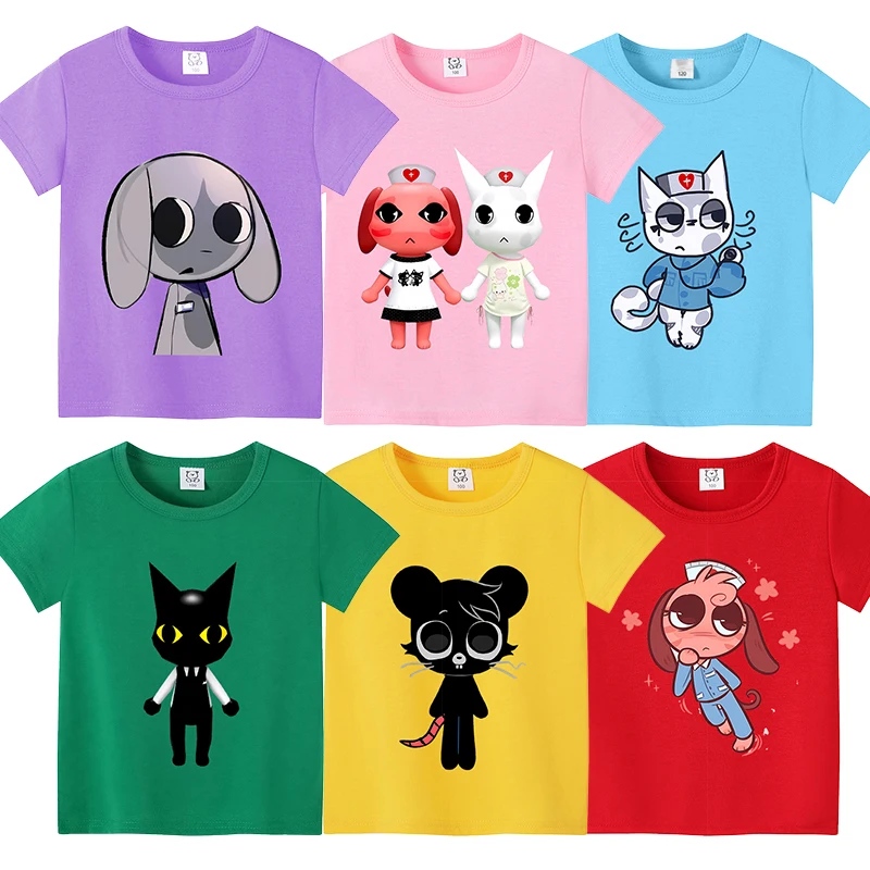 Game Animal Hospitals Kids T Shirt Cute Cartoon Print Tees Toddler Boy Girl Short Sleeve Tops Summer Children Casual Clothes