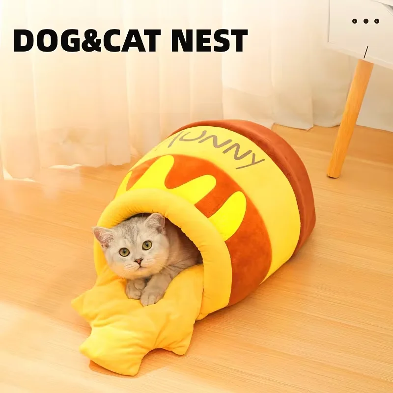 

Cat Nest Honeypot Nest Dog Bed Warm And Comfortable Winter Supplies Can Be Dismantled To Wash The Cat Accessories