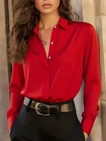 Women's  Long Sleeve Button Down Blouse - Elegant Office Chic Top with Classic Collar & Versatile Style - Image 4