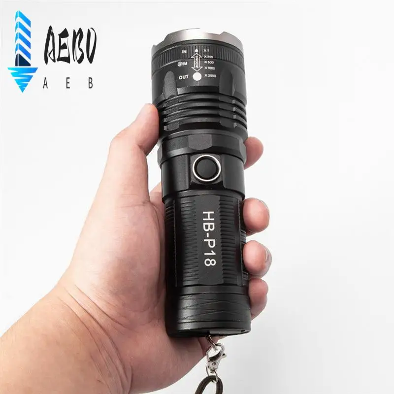 AEB0-في الهواء الطلق المحمولة ضوء قوي مصباح ليد جيب الطوارئ مصباح يدوي مقاوم للماء التكبير مصباح يدوي طويل المدى #1