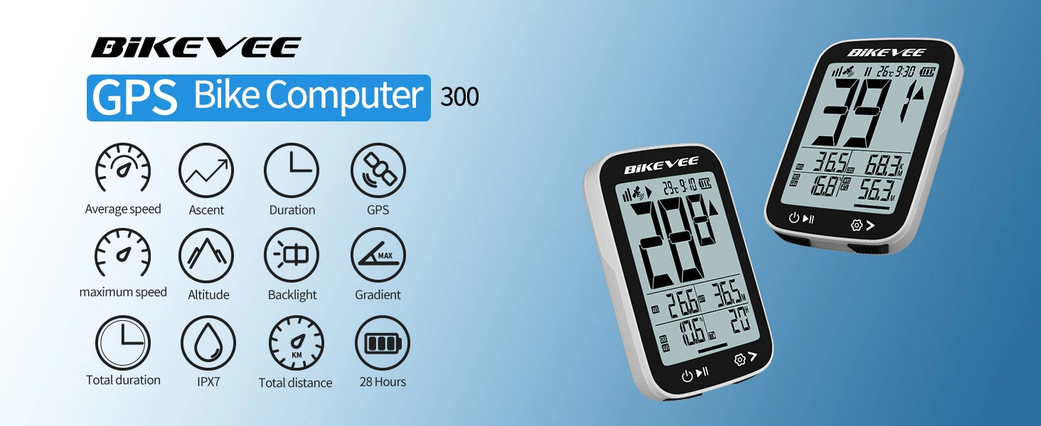 Kabelloser Fahrradcomputer, GPS-Tachometer und Kilometerzähler, wasserdichter Multifunktions-Fahrradcomputer mit automatischem Start/Stopp/Hintergrundbeleuchtungshalter – Detail 3