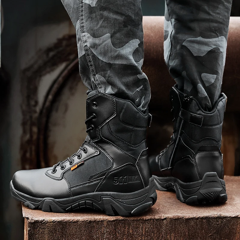 Tough Guy American Outdoor Waterproof High-top Combat Boots Mountaineering Non-slip Special Forces Tactical Boots Army Military