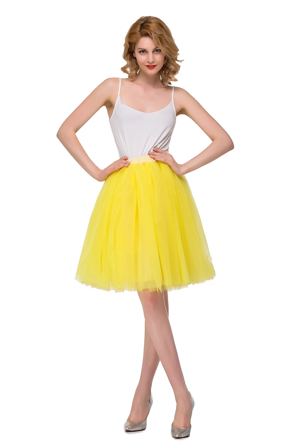 

Женские многослойные тюлевые юбки-пачки длиной до колена с эластичной резинкой на талии, балетная нижняя юбка в стиле рокабилли, летние полуслипы из тюля