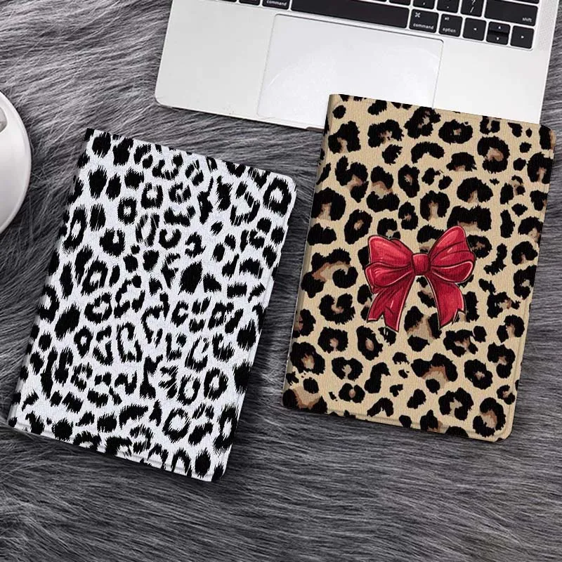 

Leopard Print Bow For Huawei MediaPad T5 T10s M6 M5Lite SE Honor Tab 5 6 7 V7 V8 X8a X9a Pro Soft Tablet Case Gift