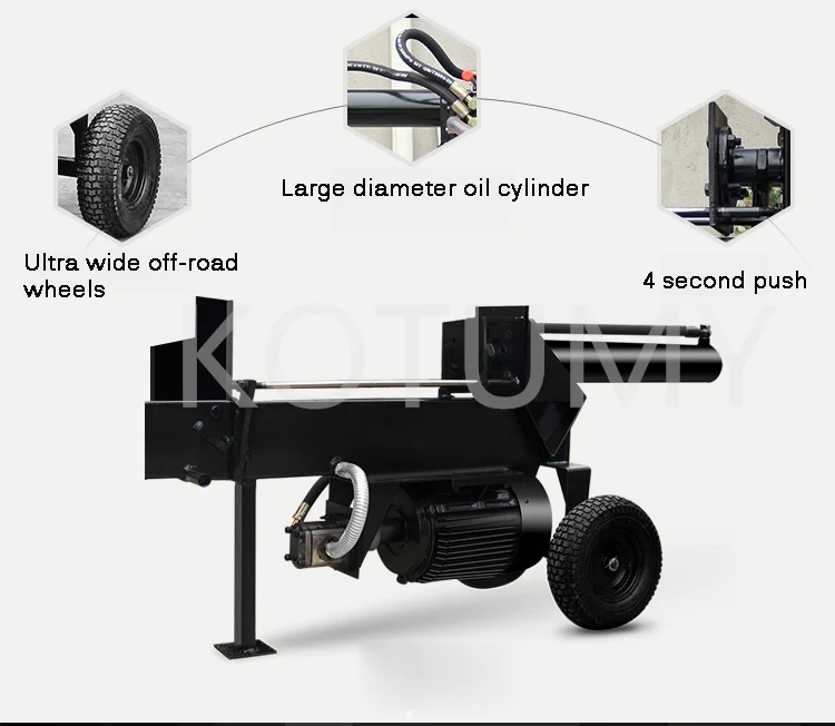 Large-scale wood splitter hydraulic electric mountain ax felling wood chopping wood machine 20 tons wood splitting artifact