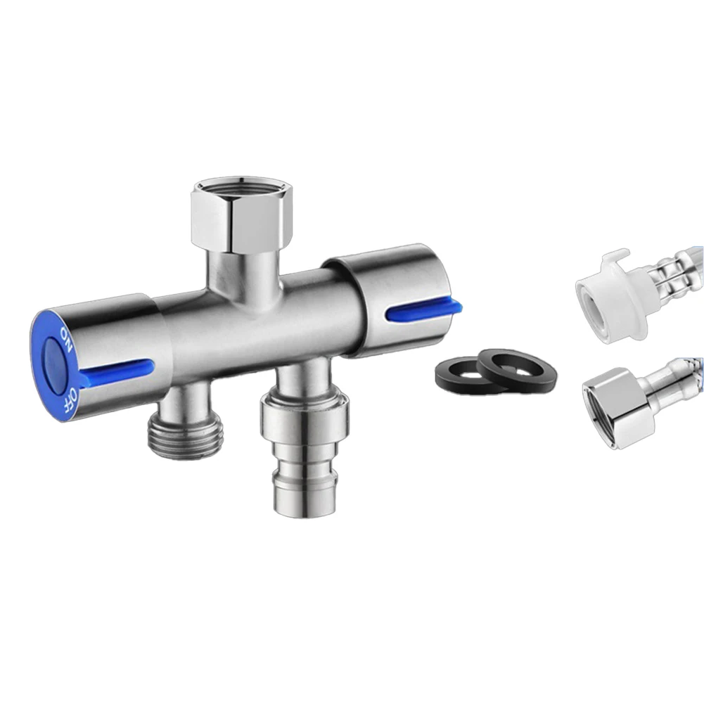 

Modern Bathroom Setup Three-Way Faucet Angle Valve Dual Control Faucet For Washing Machine Watering 120MM G1 2