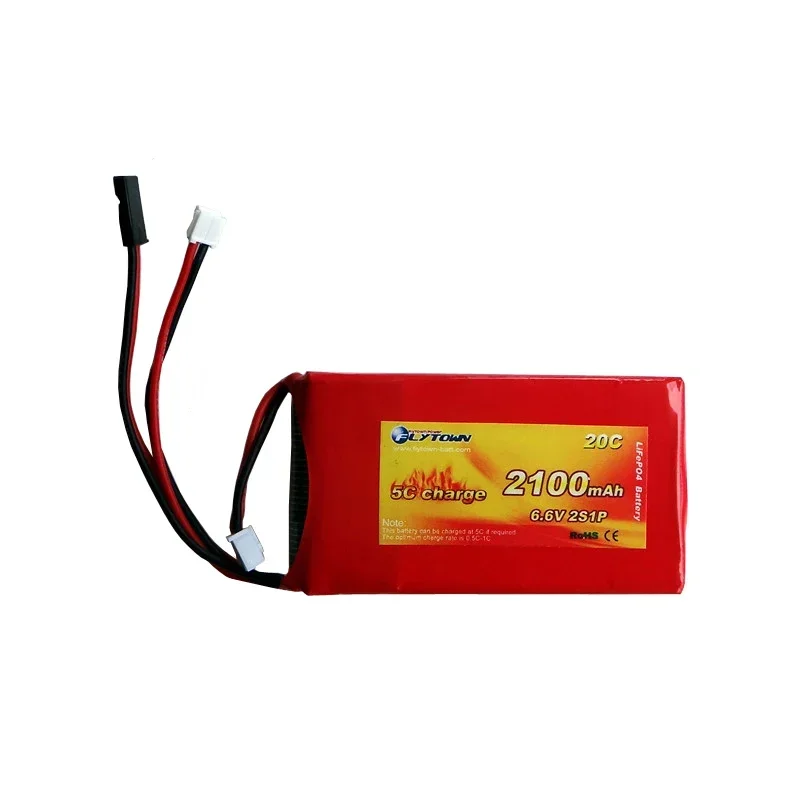 2PCS Flytown 2100mAh 2S1P 6.6V 20C LiFePo4 LiFe TX RX battery For Futaba 3PV T14SG 8J 10J 4PK 4PX 4PV 4PM 7PX 4PLS 16SZ