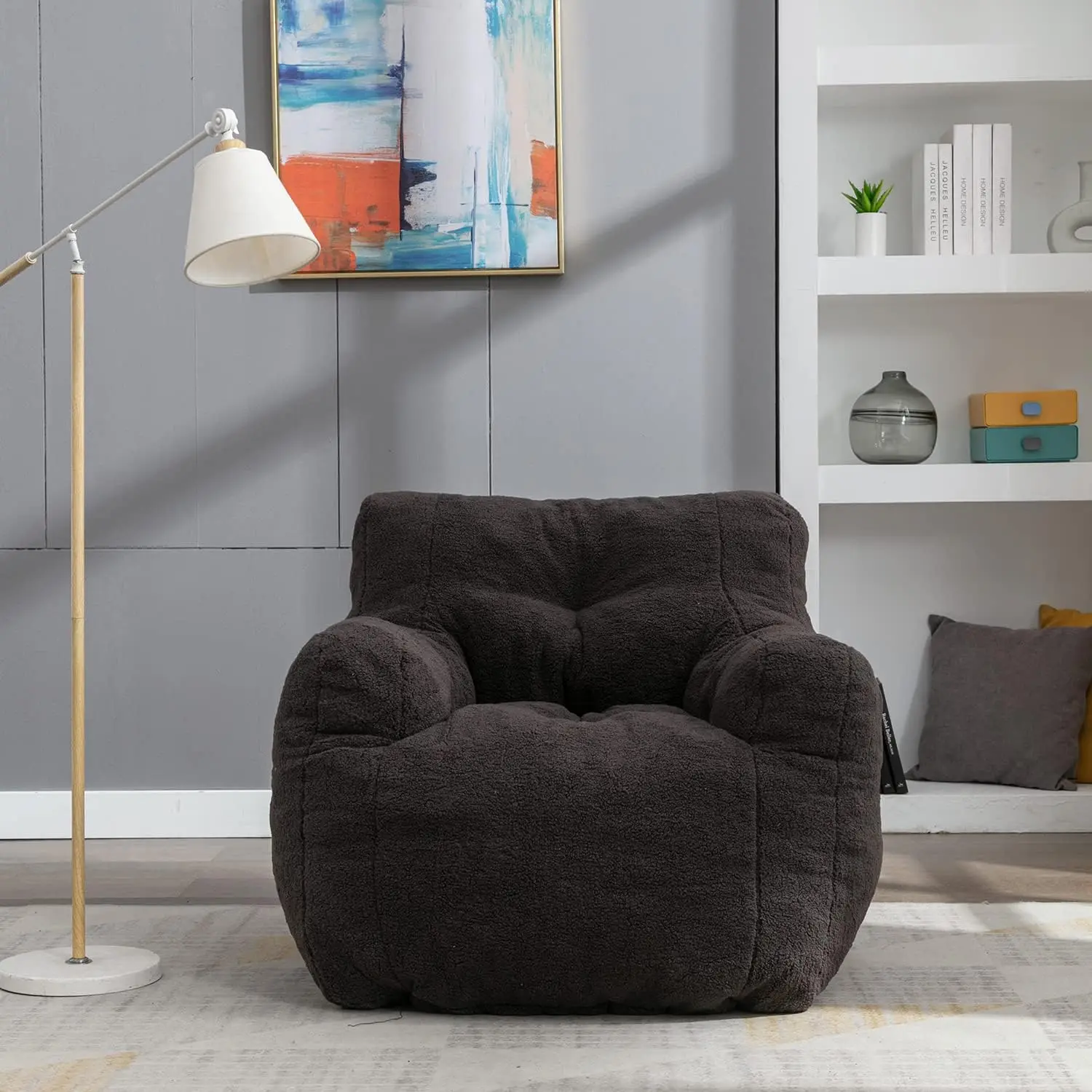 

Стулья-мешки для взрослых и детей, современное кресло с акцентом из ткани Тедди, ультрамягкий диван-кресло для гостиной, спальни, квартиры