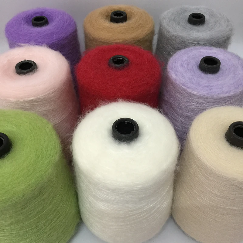 500g Mohair Silk Wool Yarn For Knitting Thin Angora Crochet Thread Soft DIY Sweater Scarf Shawl Puffy Line Lanas