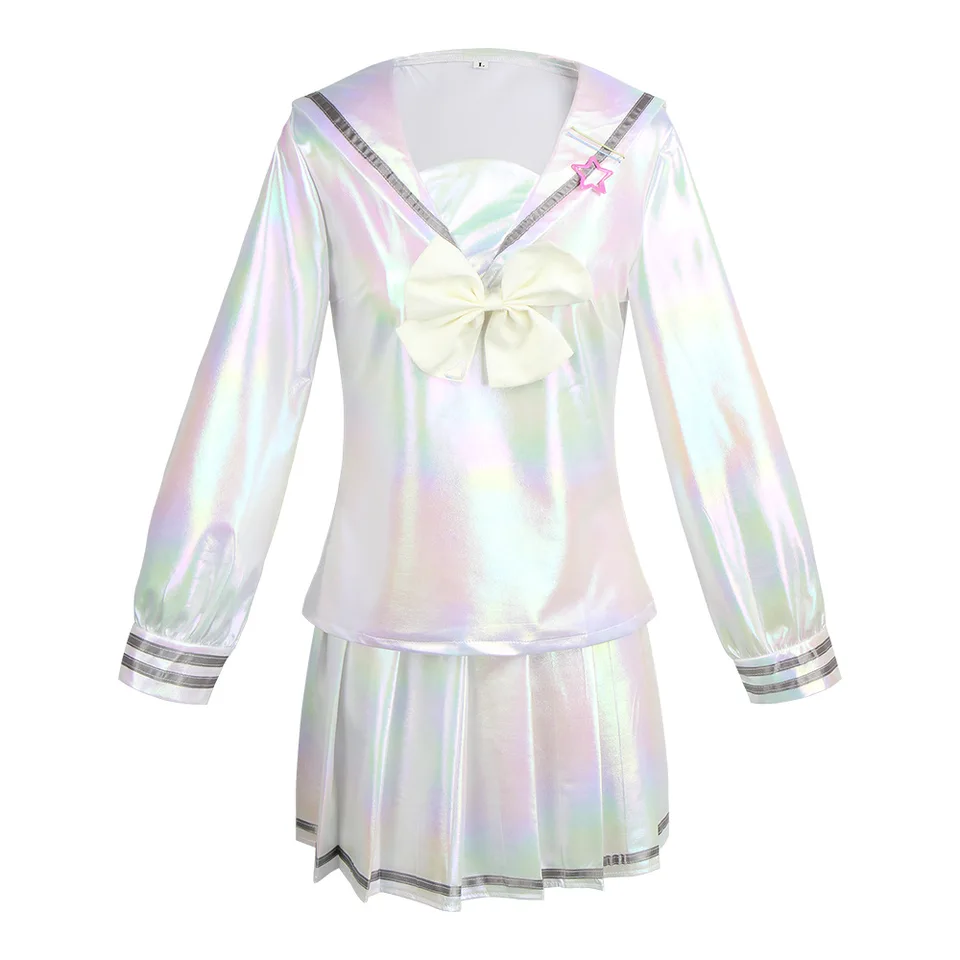 Disfraz de cosplay de KAngel de NEEDY GIRL OVERDOSE, conjunto completo de ropa con uniforme marinero, falda láser y accesorios para fiesta 5