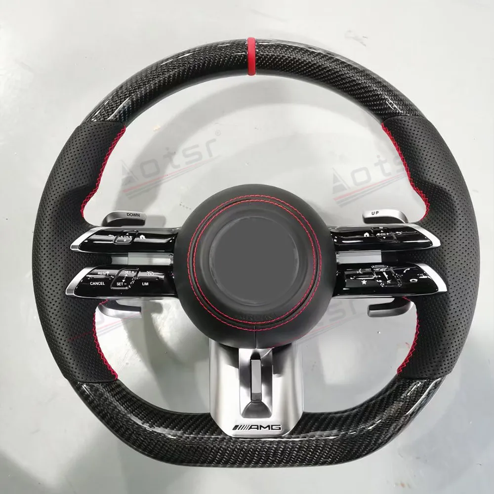 Car Steering Wheel Assembly For Mercedes-Benz A B C E S Class  ML GL GL SL Carbon fiber Auto Steering Wheel  Car Electronics