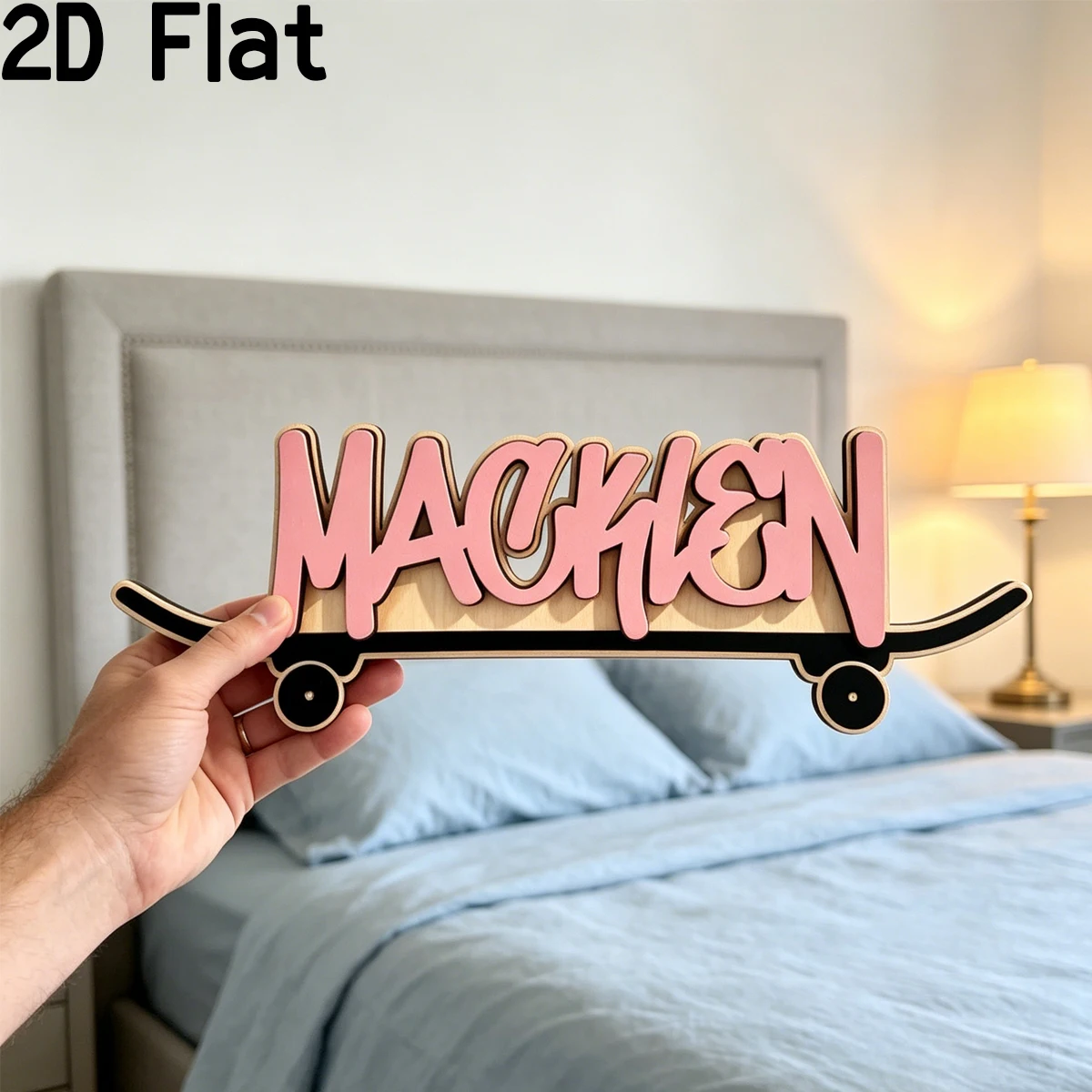 1Pc Custom Sports Skate Bord Wooden Plaque Sign,Home Room Office School Wall Decor,DIY Paintable,Nursery Birthday Wedding Gift view 3
