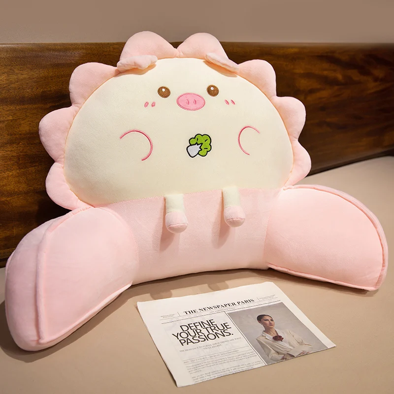 Plush Lumbar Pillow Toast Bread Husky 40x65cm 50x75cm Soft Back Support Cushion for Office Chair Rest Comfort Companion