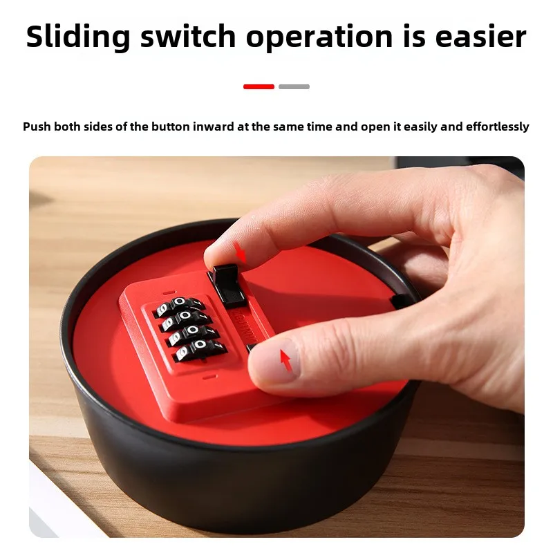 Decoration Password Key Box Round Password Lock Apartment Bed and Breakfast Cat Eye Nail-free Installation Password Lock Box