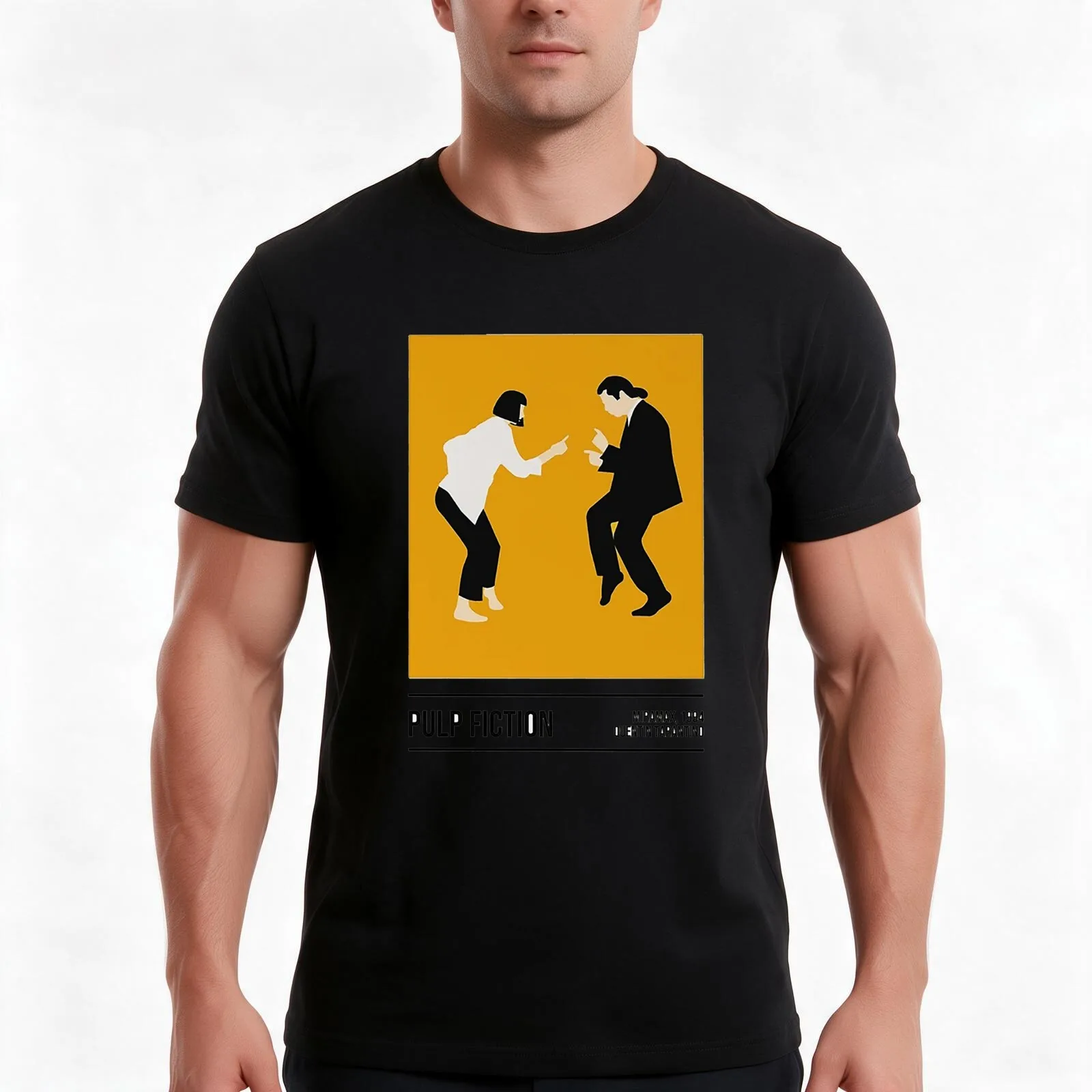 quentin tarrantino dance T-Shirt, Summer Casual Cotton Tee, Oversized Streetwear Tops, Vintage Graphic Print, Unisex Men Women