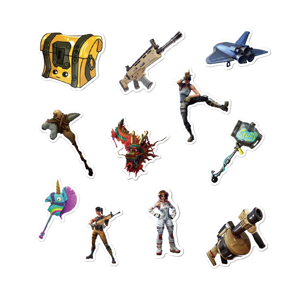 40Pcs/set Cartoon Fortnites Stickers Toys Waterproof Sticker Luggage Skateboard Guitar Laptop Stikers Kid Toy