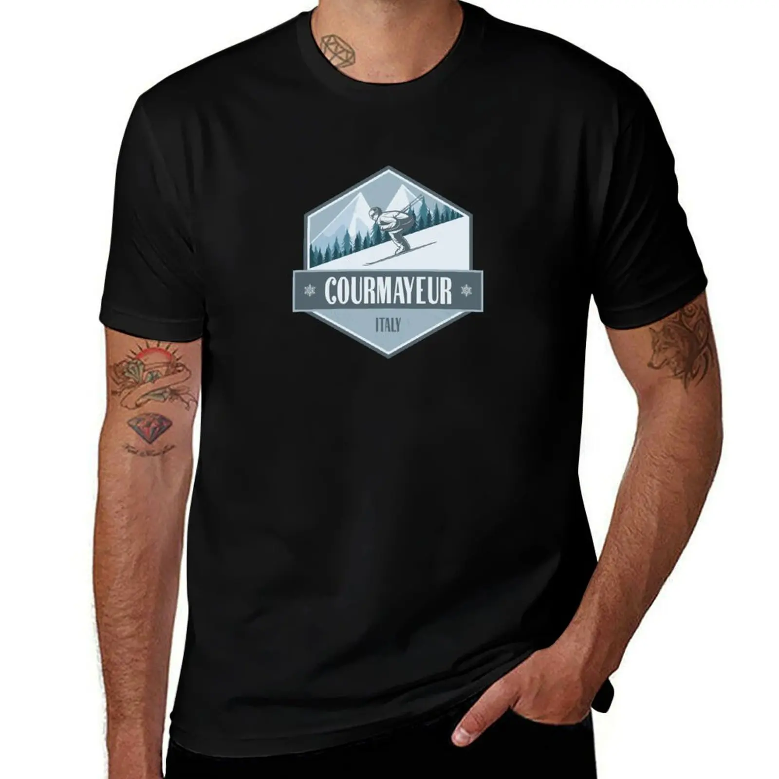 

Courmayeur Italy Vintage Skiing Design T-Shirt customs design your own blue archive tees blacks mens graphic t-shirts pack
