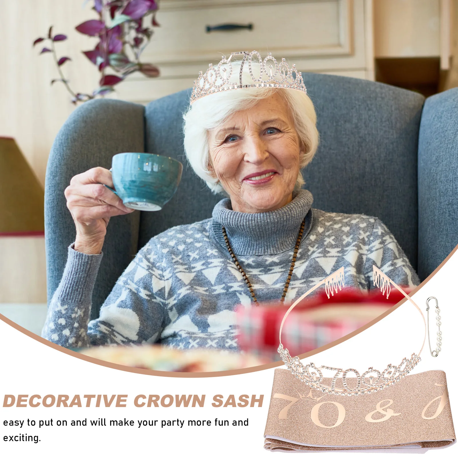 

1Set Birthday Shoulder Strap Crown Comfortable Decorative Party Supplies Gifts for Women Special Occasion Fun